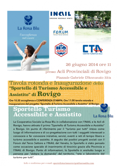 Conferenza stampa - inaugurazione Sportello Turismo Accessibile e Assistito Rosa Blu - Rovigo